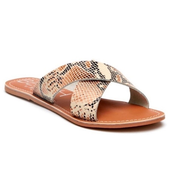 Beach by Matisse Animal Print Sandals Women's Size 7 Python Snakeskin Pebble - Picture 2 of 9